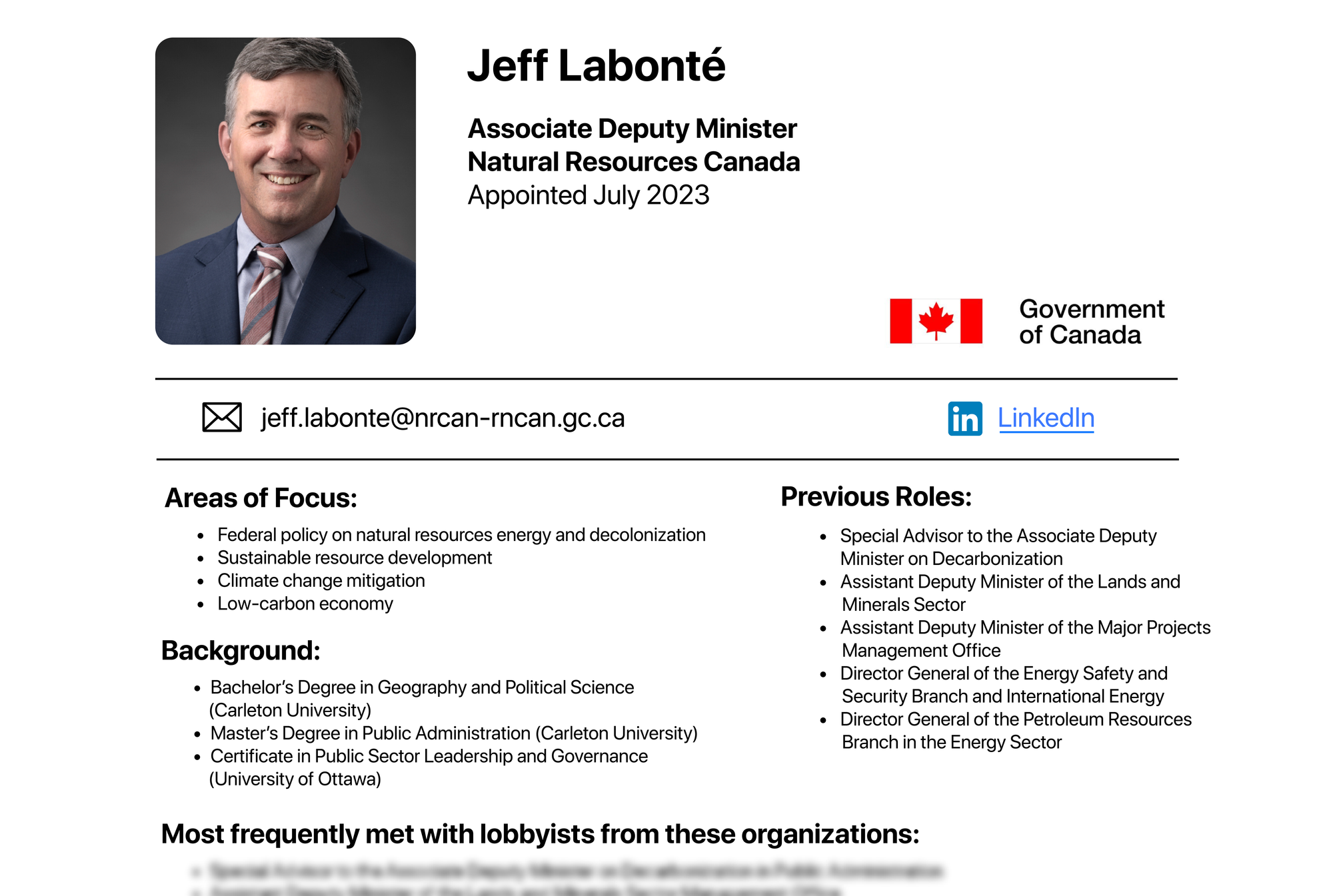 Jeff Labonté Profile Card